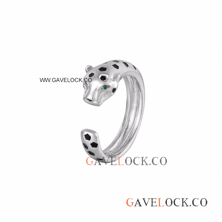 Panthere Cartier Silver Ring Tiger Head Open Ring